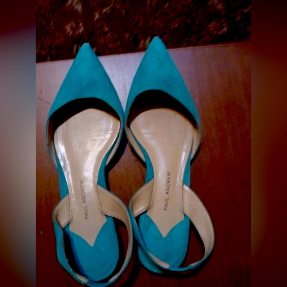 Paul Andrew Blue Tweed Slingbacks/Flats/Shoes Size 38.5 - Picture 2 of 3